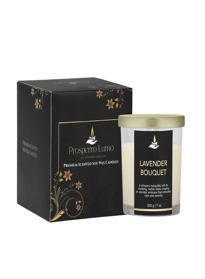 PROSPERRO LUMO by Parkash Candles Premium Scented Soy Wax Candle 200 gm 25-30 Hrs Luxury Aroma Therapy Votive Jar Scented Candles for Home Decor Gift Set (Lavender Bouquet) - Image 2